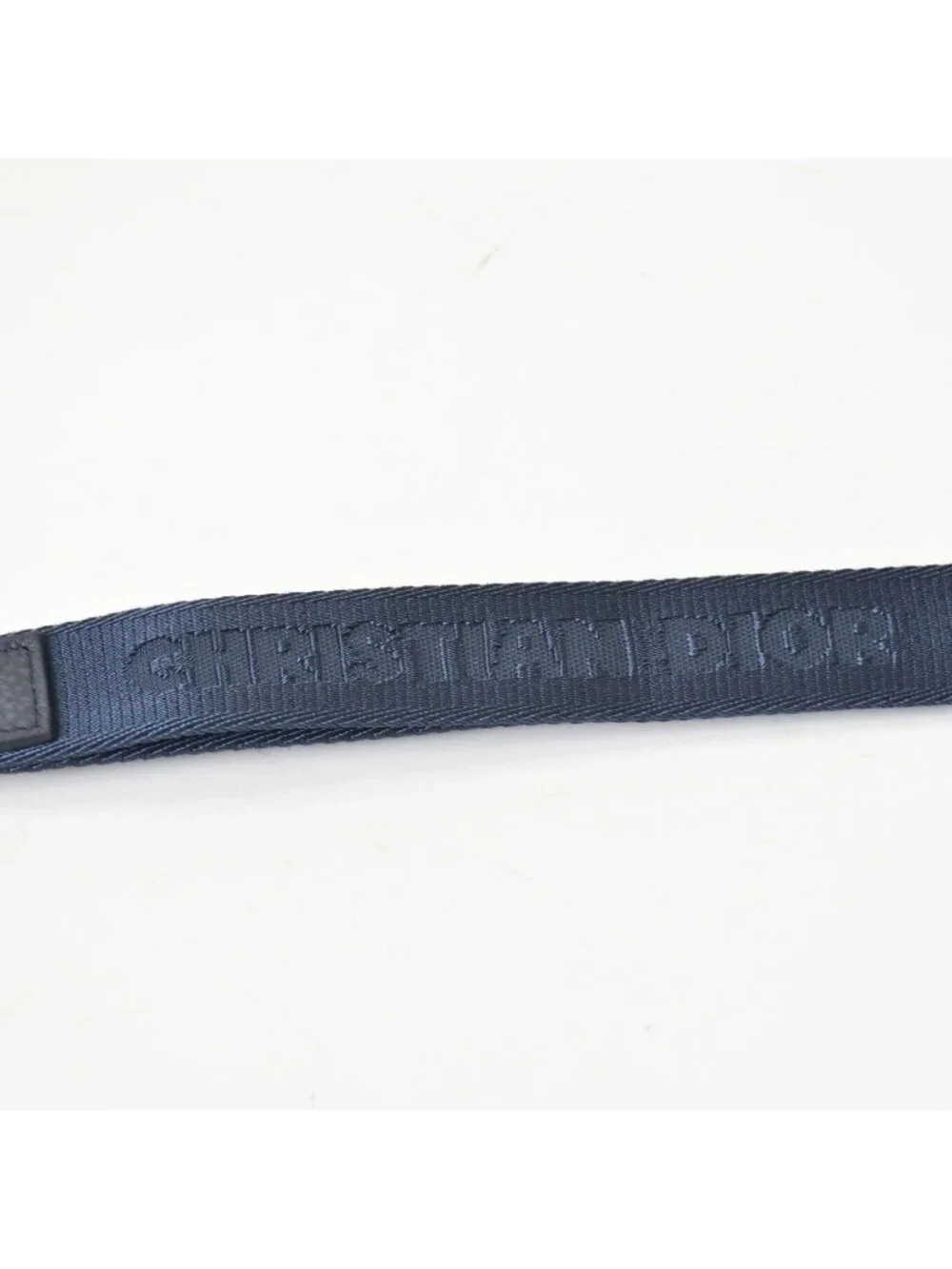 Dior Air Card Case Logo Strap Leather Navy Silver